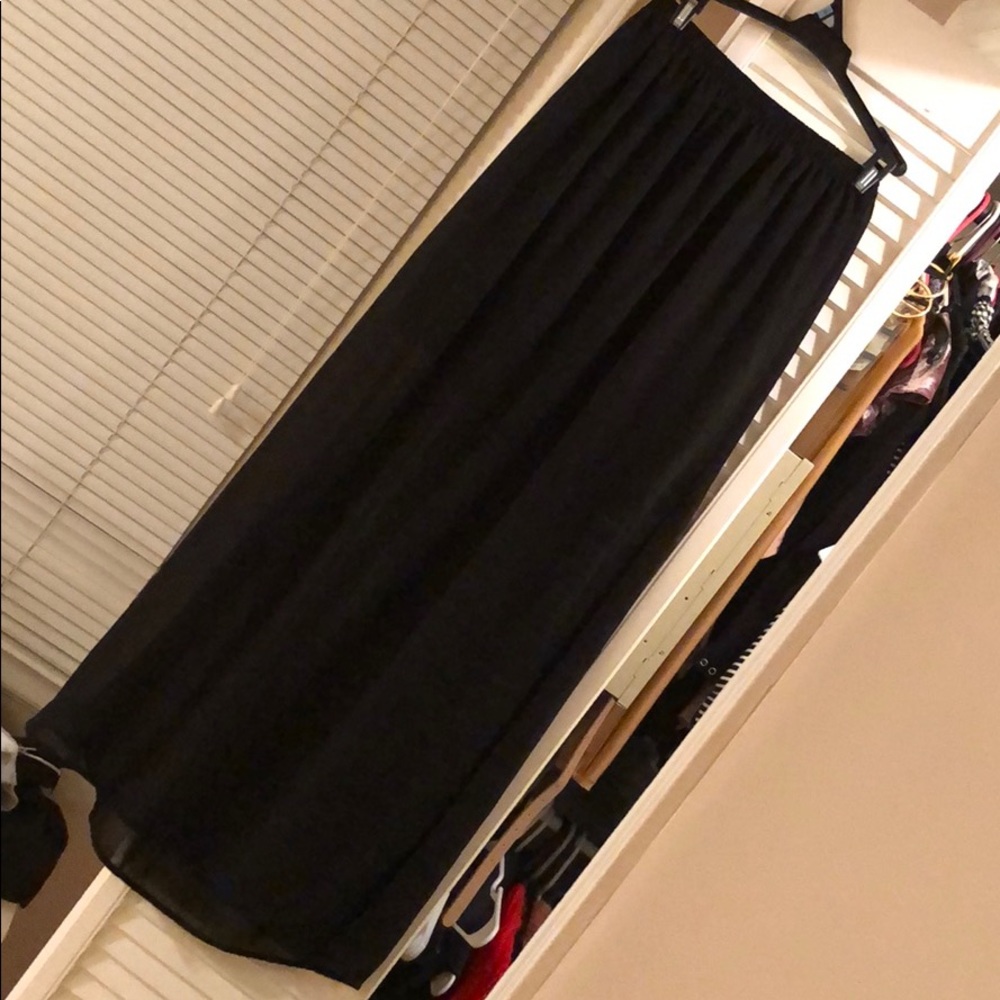 Black sheer maxi skirt